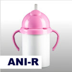 Vaso con tapa y pico color rosa Polymer