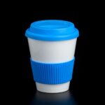 Vaso Térmico Celeste Polymer Mug - Tapa y agarre de silicona