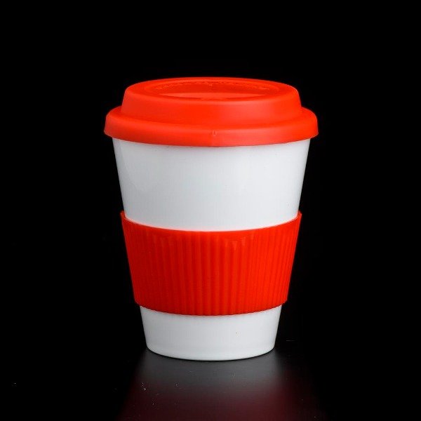 vaso rojo Vaso Térmico Rojo Polymer Mug - Tapa y agarre de silicona - Imagen 1